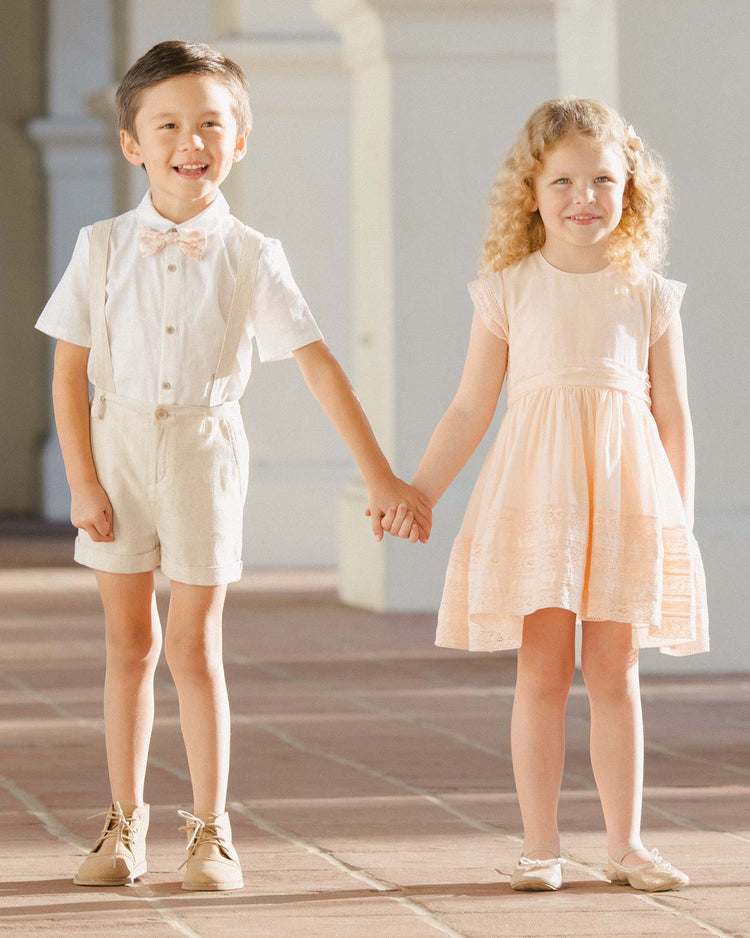 Little noralee kids suspender short in linen