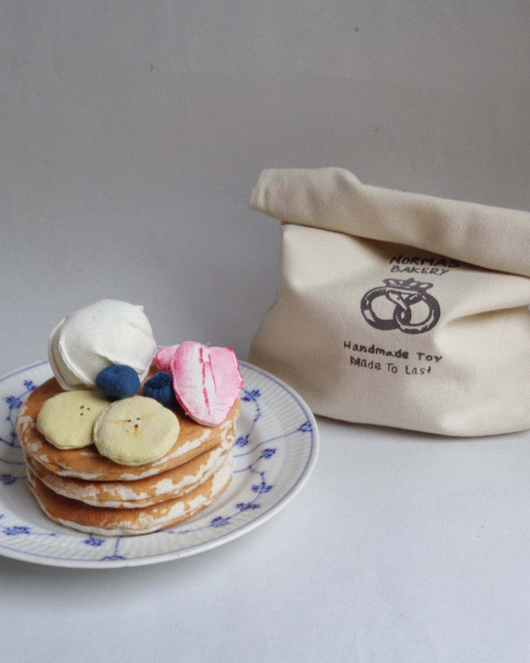 Little normadot play pancakes with fruit + whipped cream soft toy set