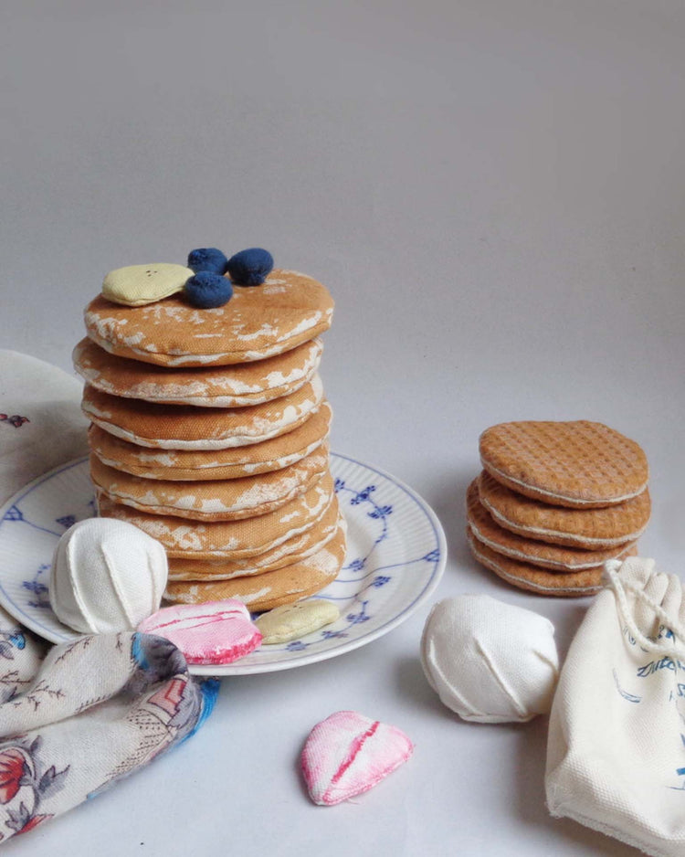 Little normadot play pancakes with fruit + whipped cream soft toy set