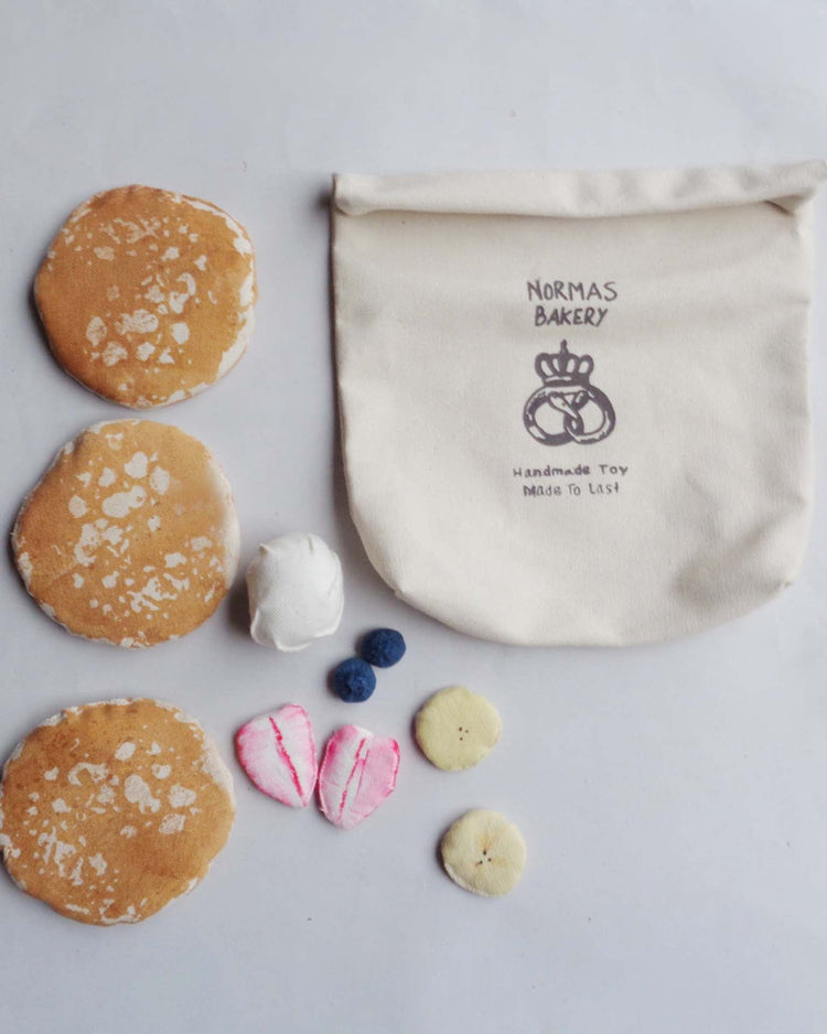 Little normadot play pancakes with fruit + whipped cream soft toy set