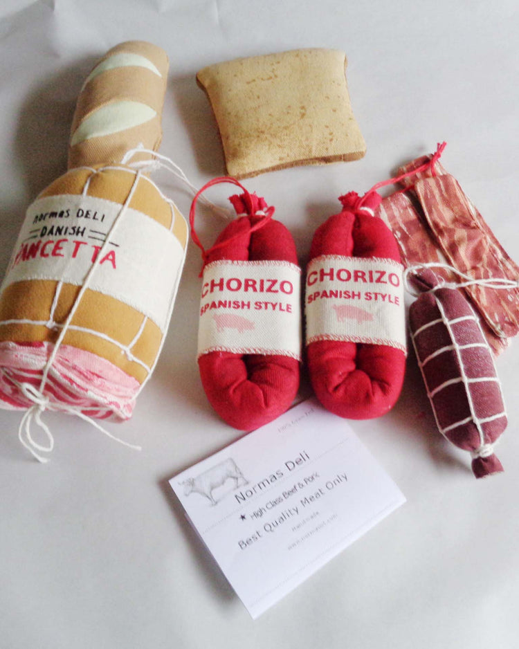 Little normadot play spanish style chorizo soft toy
