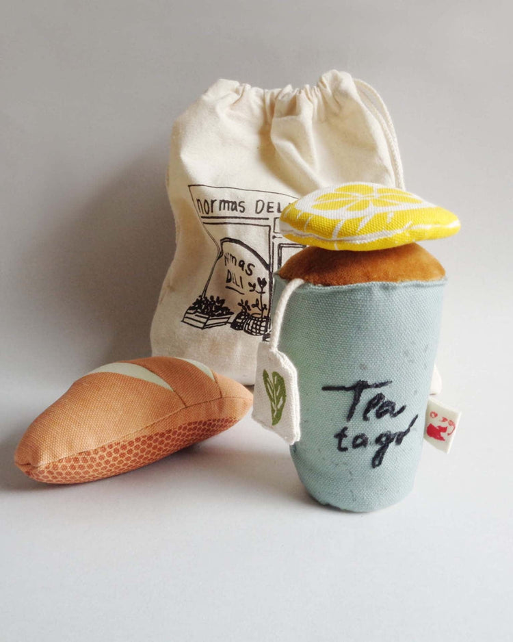 Little normadot play tea + french baguette soft toy