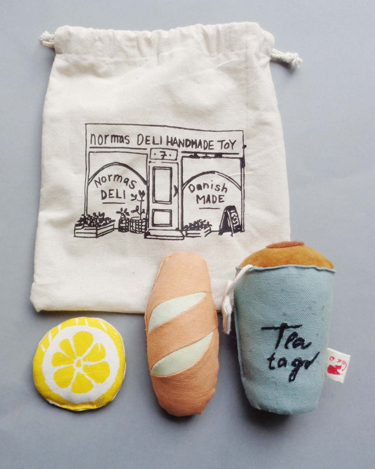 Little normadot play tea + french baguette soft toy