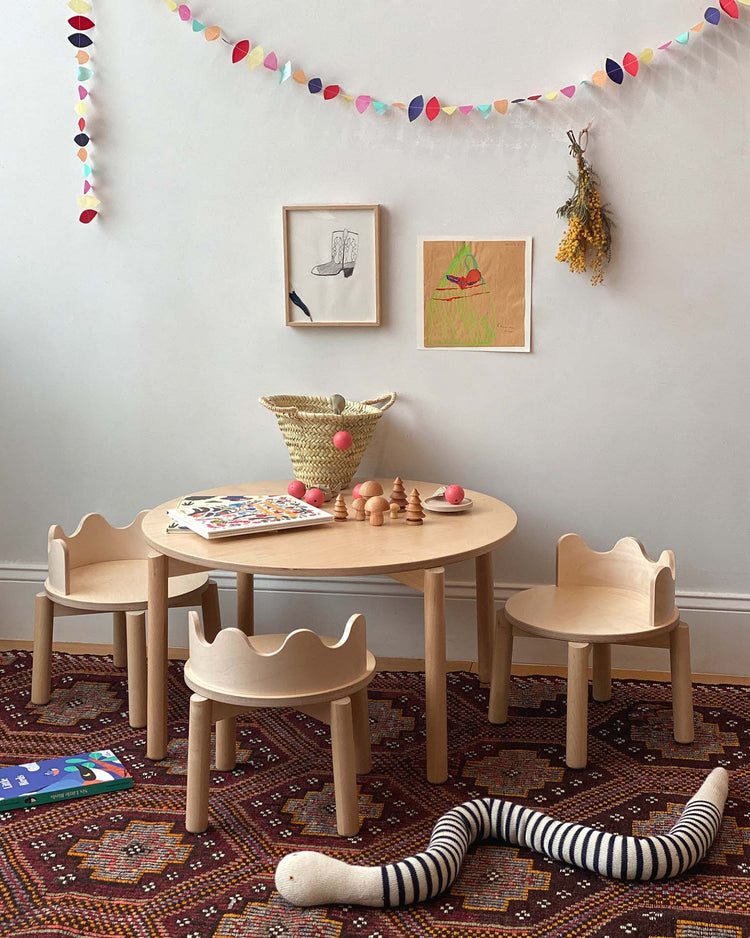 oeuf moss chair set in birch room Little