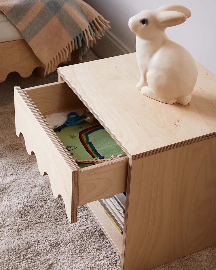 oeuf moss night stand in birch room Little
