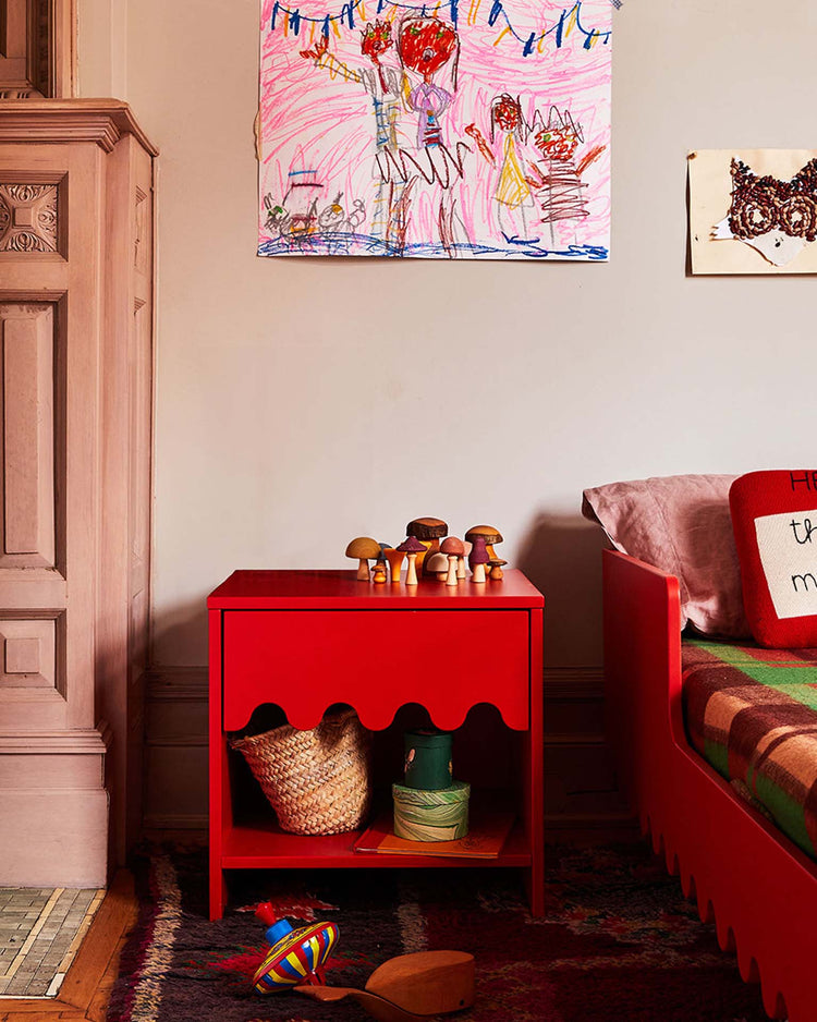 oeuf moss night stand in tomato room Little