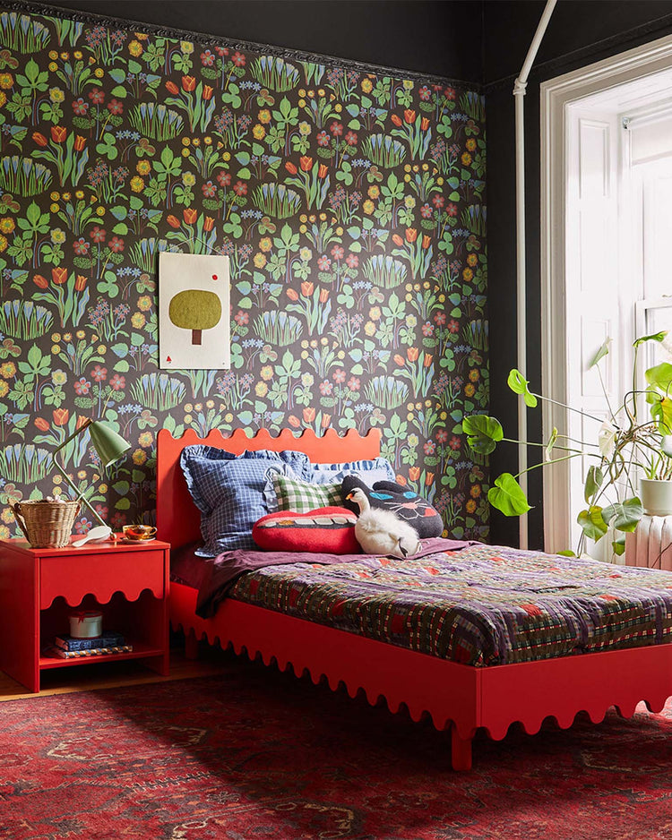 oeuf moss twin bed in tomato room Little