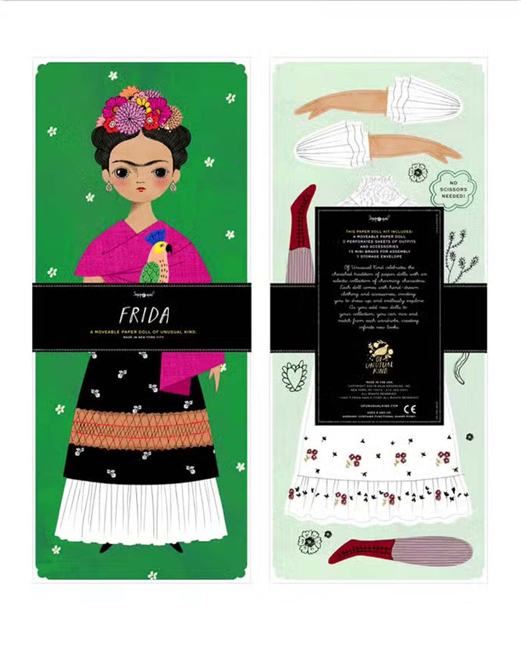 Little of unusual kind play frida paper doll kit