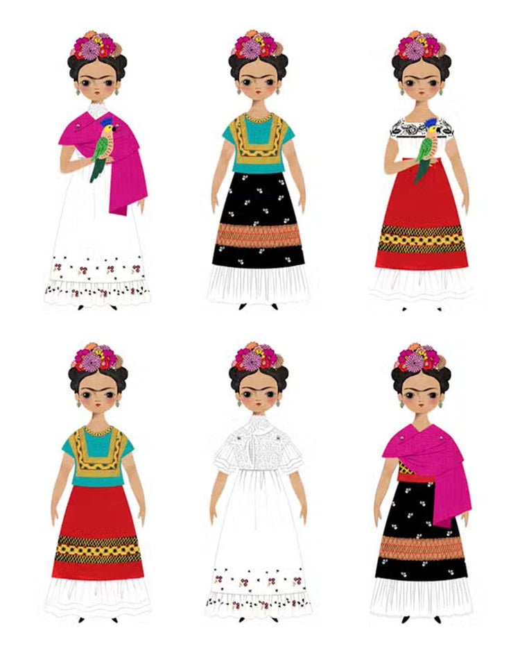 Little of unusual kind play frida paper doll kit