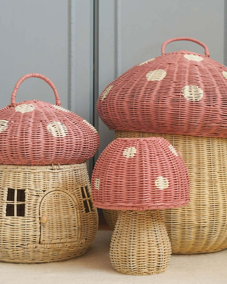 Little olli ella home mushroom storage basket in musk