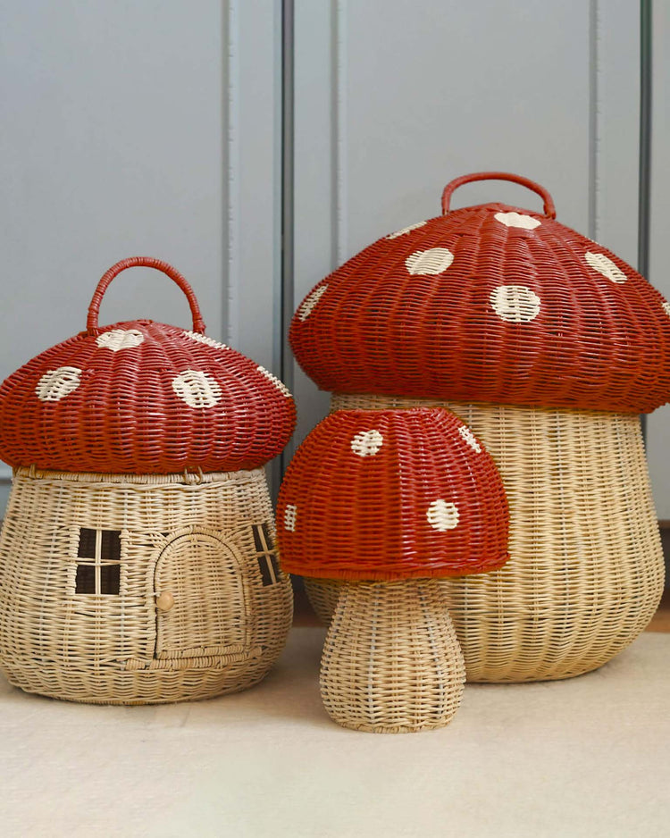 Little olli ella home mushroom storage basket in red