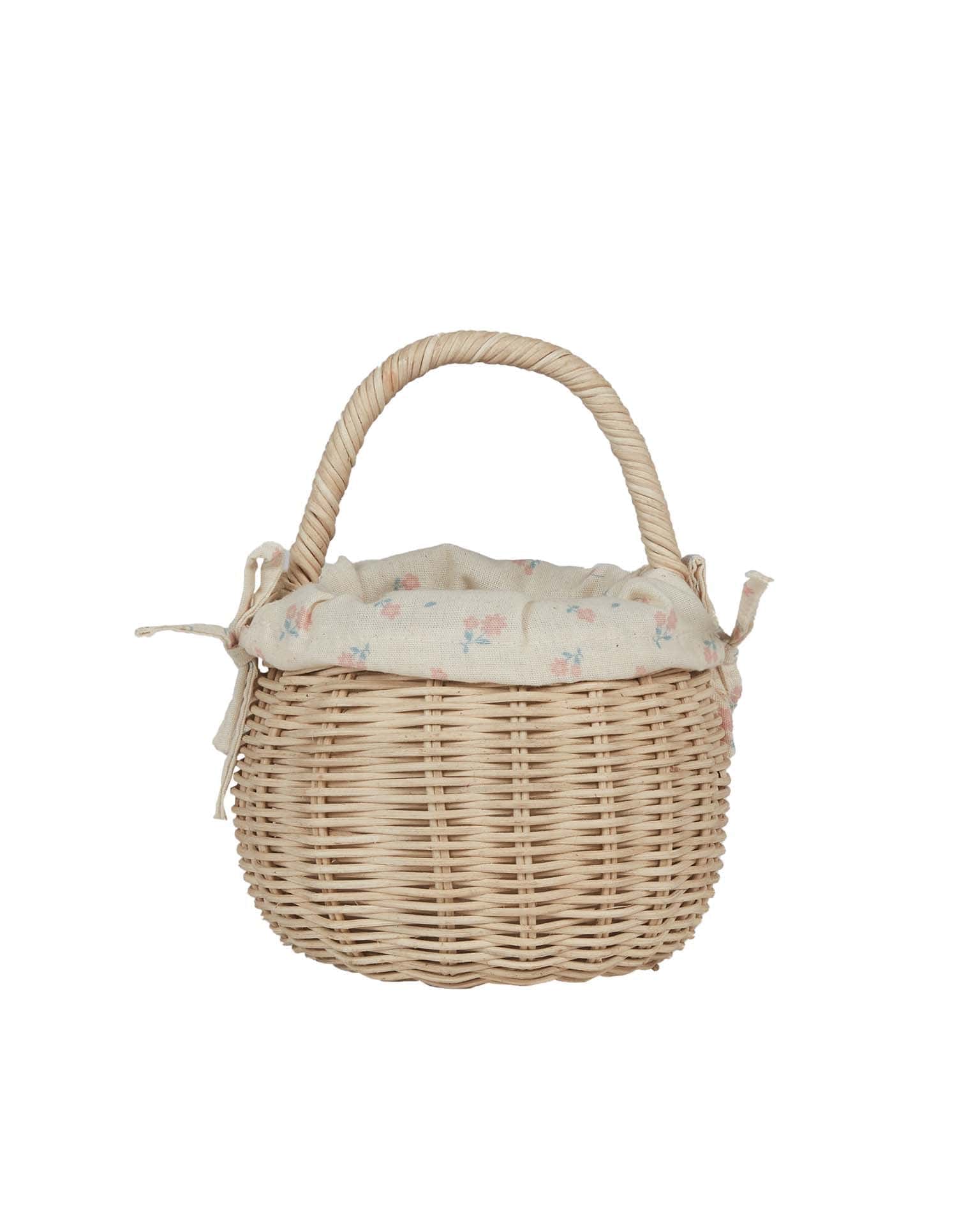 OLLI ELLA RATTAN BERRY BASKET WITH LINING pansy OLLI ELLA RATTAN BERRY BASKET WITH LINING pansy