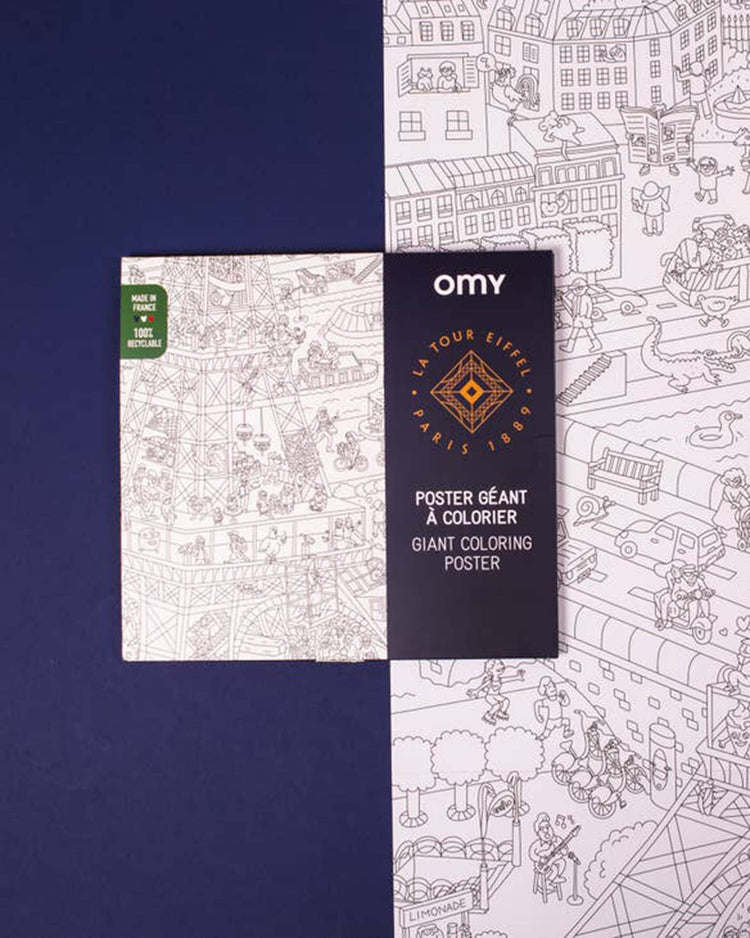 omy eiffel tower giant coloring poster play Little