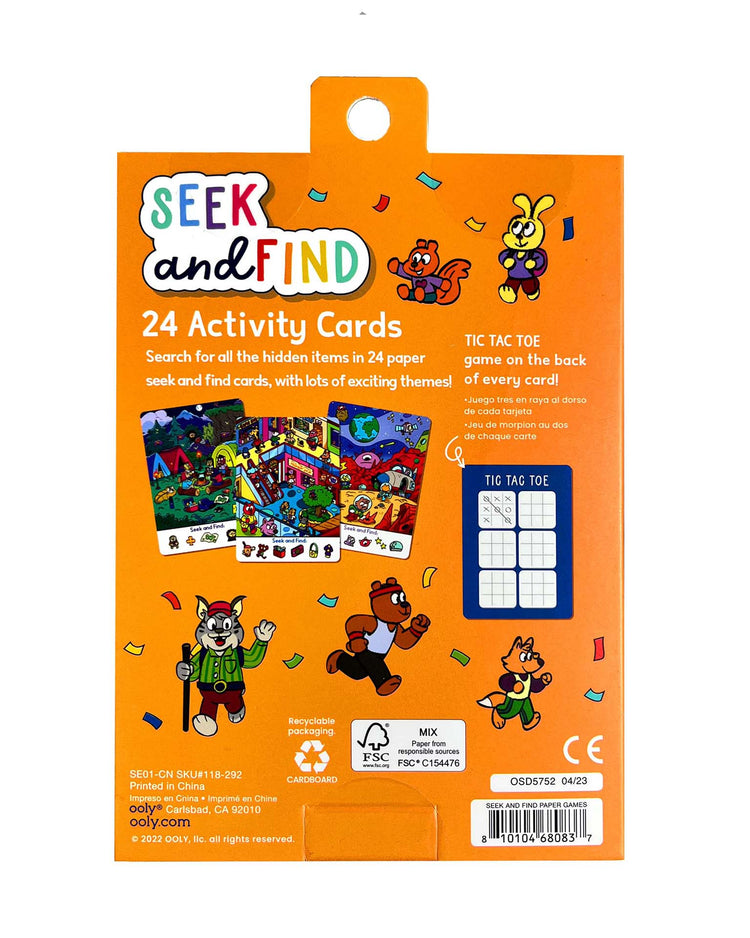 ooly activity cards - seek and find paper games play Little
