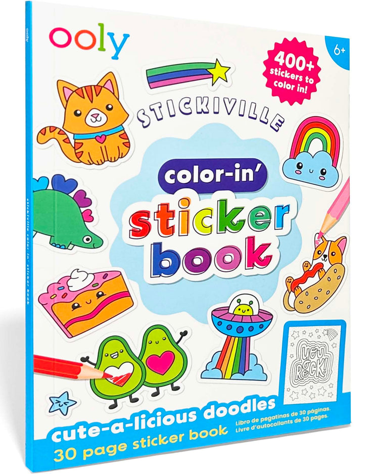 Little ooly play color-in' sticker book: cute-a-licious
