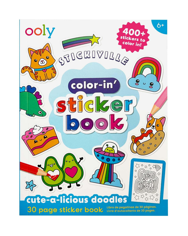 Little ooly play color-in' sticker book: cute-a-licious