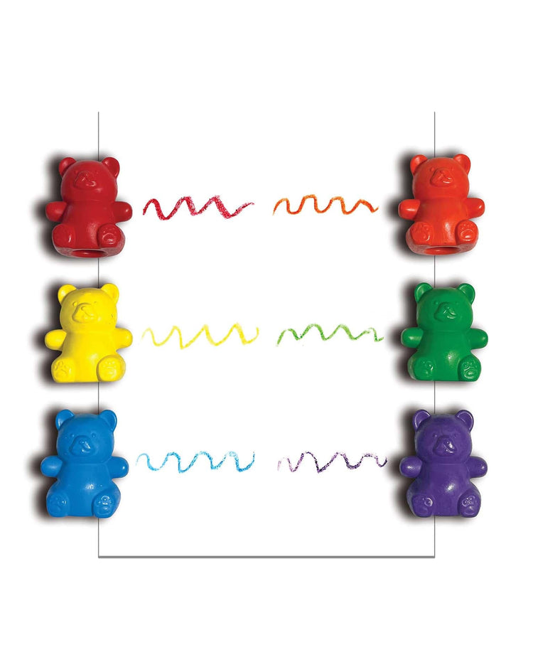 Little ooly play cuddly cubs bear finger crayons - set of 6