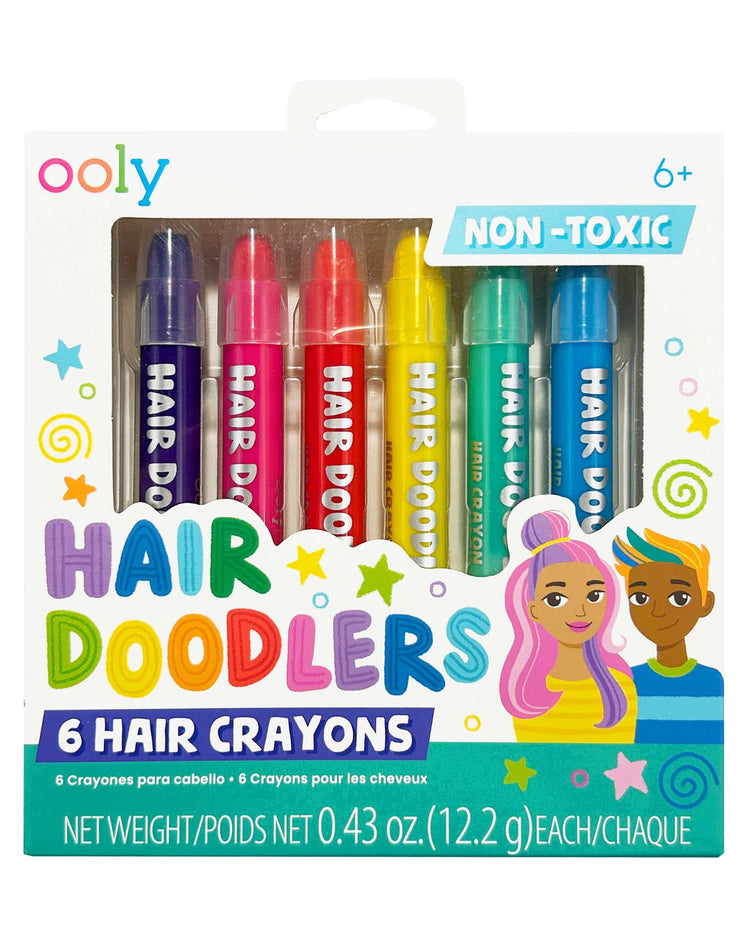 Little ooly play hair doodlers hair crayons set of 6