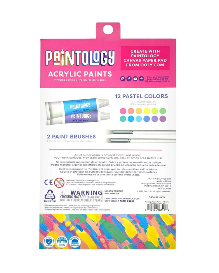 Little ooly play paintology acrylic paints set pastel colors