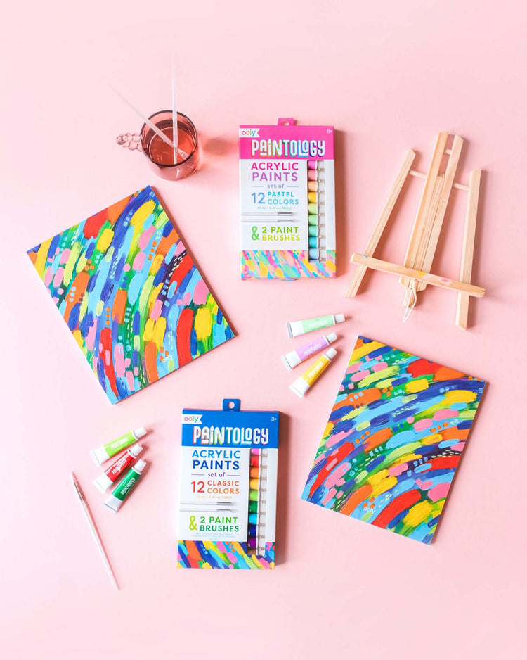 Little ooly play paintology acrylic paints set pastel colors