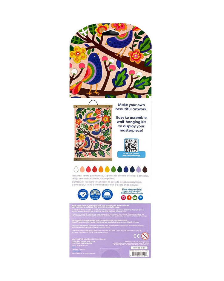 ooly paintology paint by number canvas kit blue birds play Little