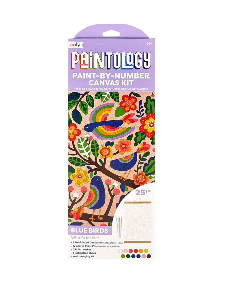 ooly paintology paint by number canvas kit blue birds play Little