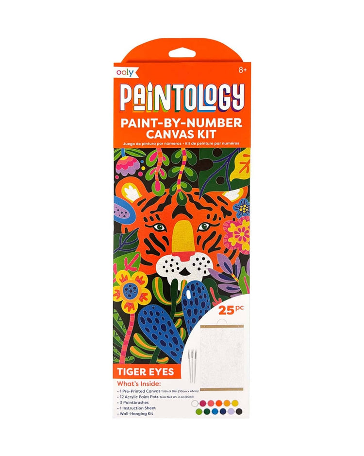 Little ooly play paintology paint by number canvas kit tiger eyes