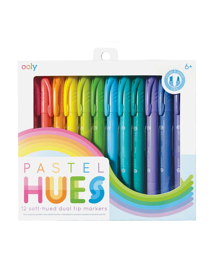 Little ooly play pastel hues dual tip markers - set of 12