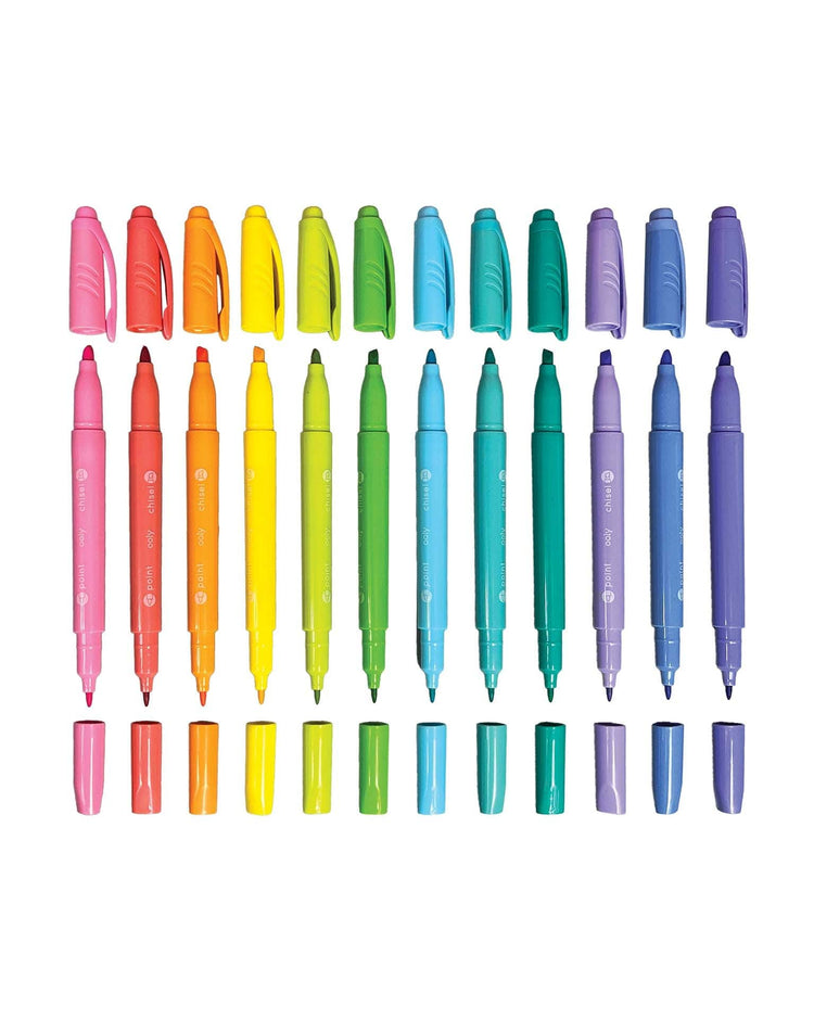 Little ooly play pastel hues dual tip markers - set of 12