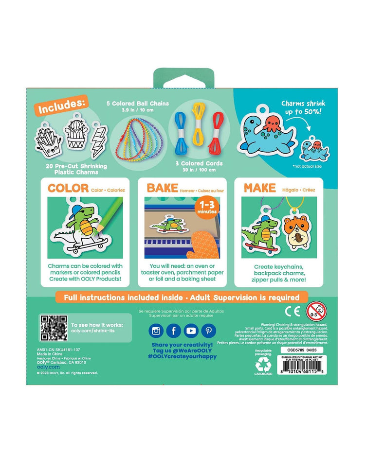 Little ooly play shrink-its diy shrink art kit - fun friends