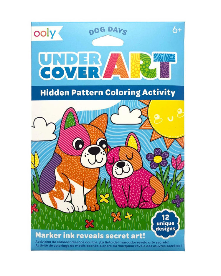 Little ooly play undercover art hidden pattern coloring activity art cards dog days