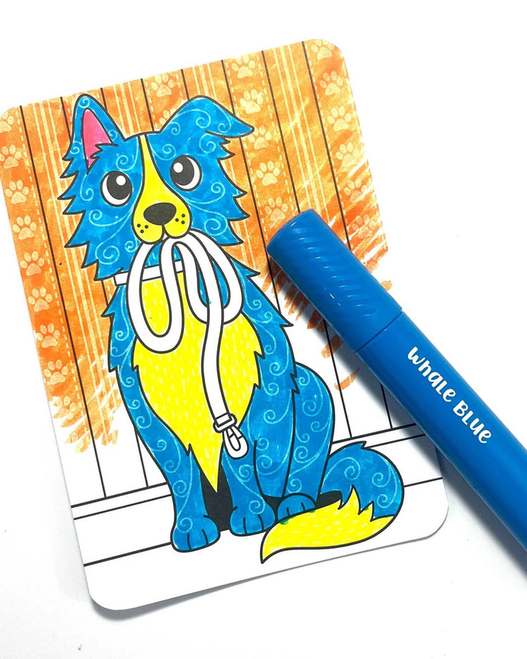 Little ooly play undercover art hidden pattern coloring activity art cards dog days