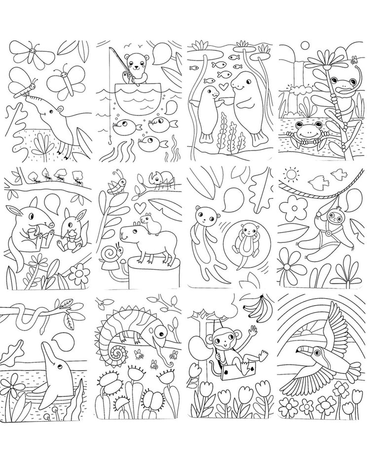 Little ooly play undercover art hidden pattern coloring activity art cards rainforest fun