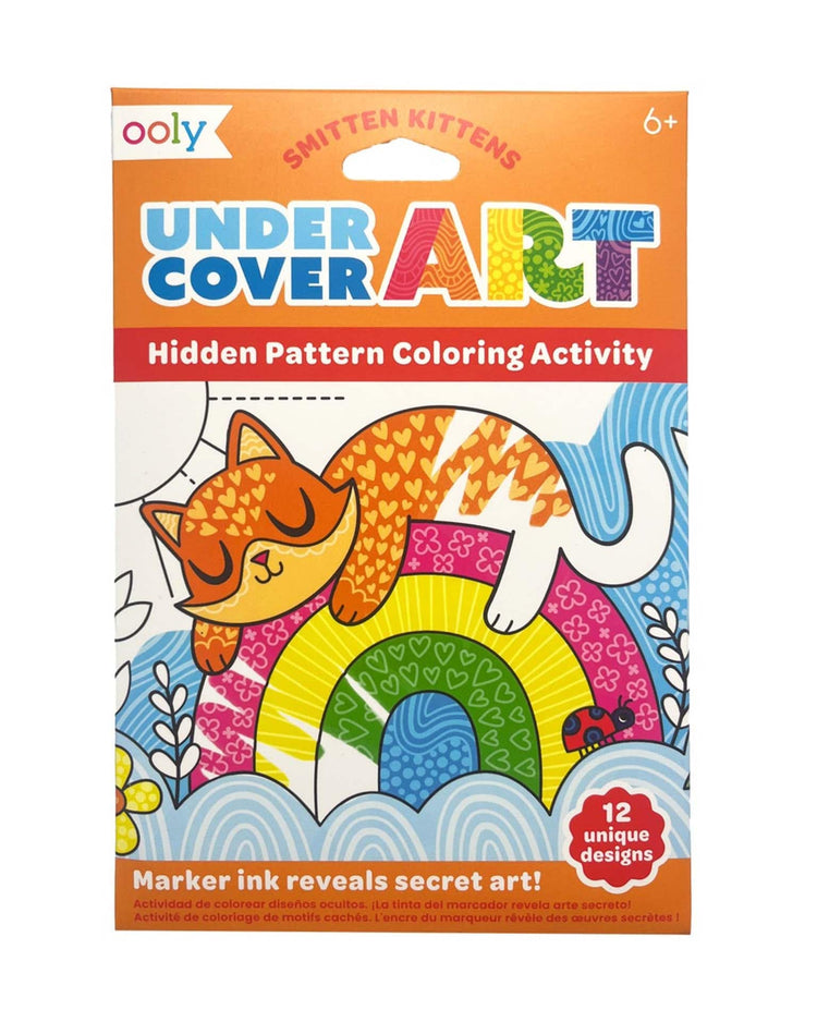 Little ooly play undercover art hidden pattern coloring activity art cards smitten kittens