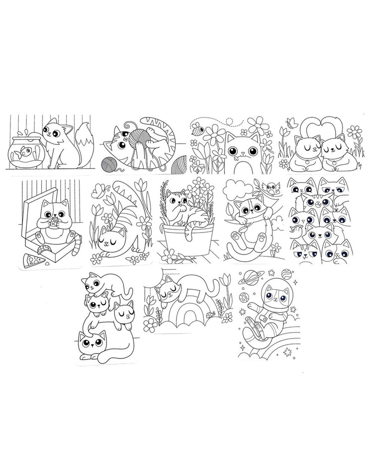 Little ooly play undercover art hidden pattern coloring activity art cards smitten kittens