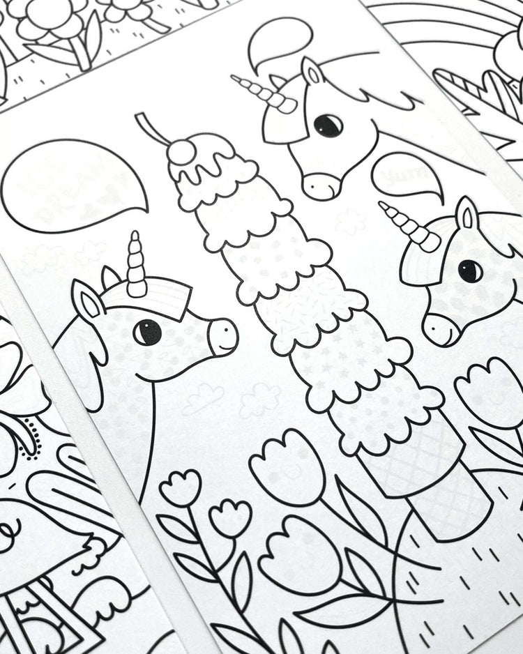 Little ooly play undercover art hidden pattern coloring activity art cards unicorn friends