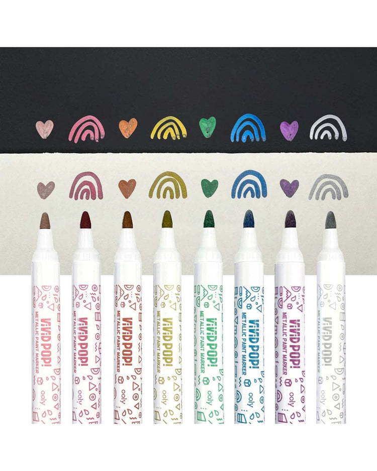 Little ooly play vivid pop! Water-based paint markers metallic set of 8