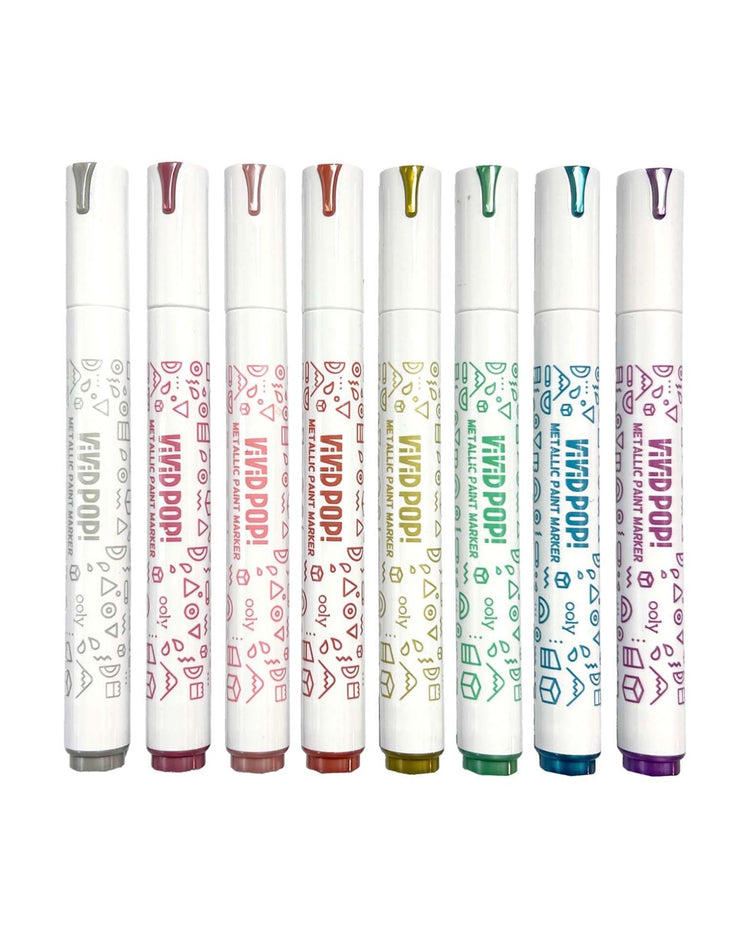 Little ooly play vivid pop! Water-based paint markers metallic set of 8