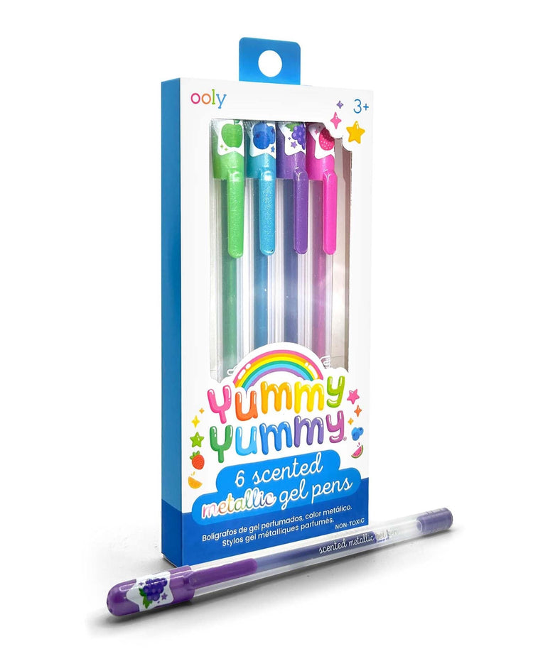 Little ooly play yummy yummy scented gel pens metallic set of 6