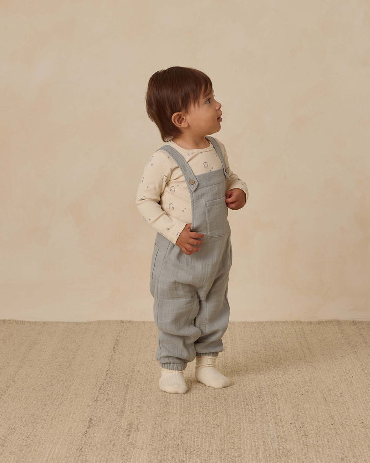 Little quincy mae baby baby overall in steel blue