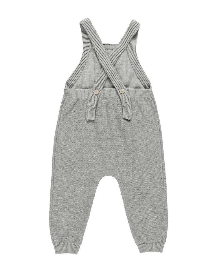 Little quincy mae baby knit overall in dusty blue