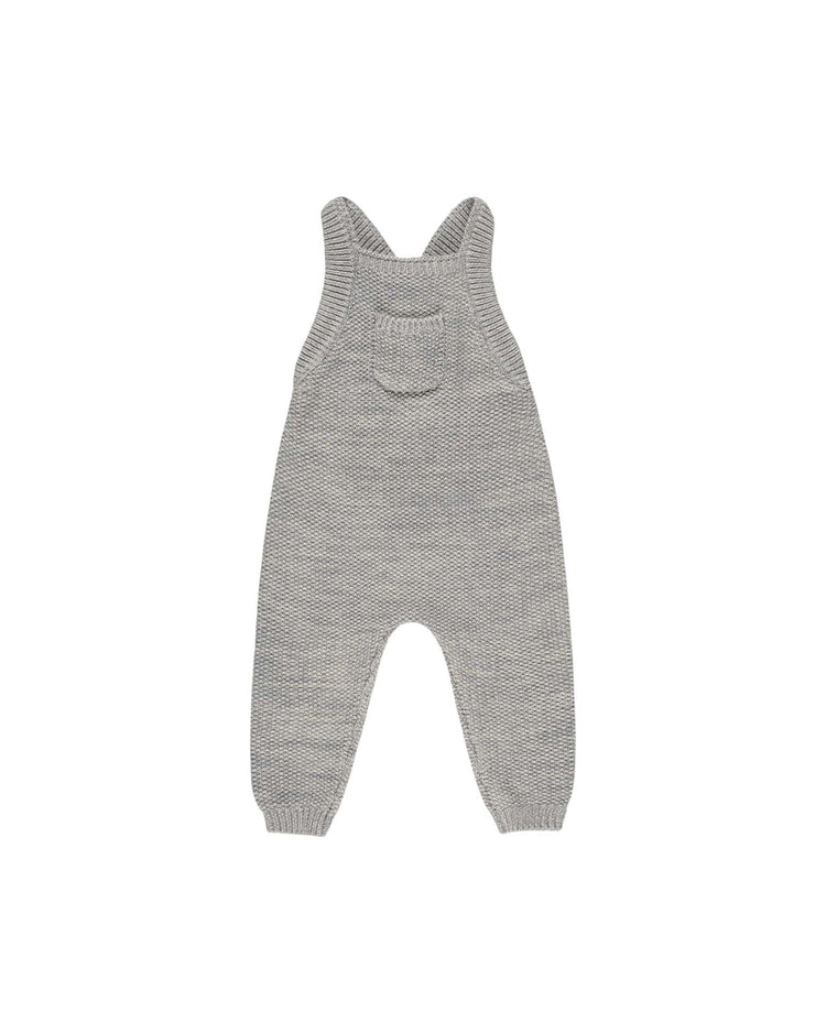 Little quincy mae baby knit overall in heathered blue
