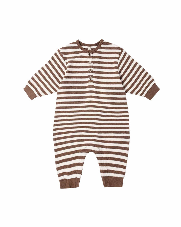 Little quincy mae baby relaxed jumpsuit in cedar stripe