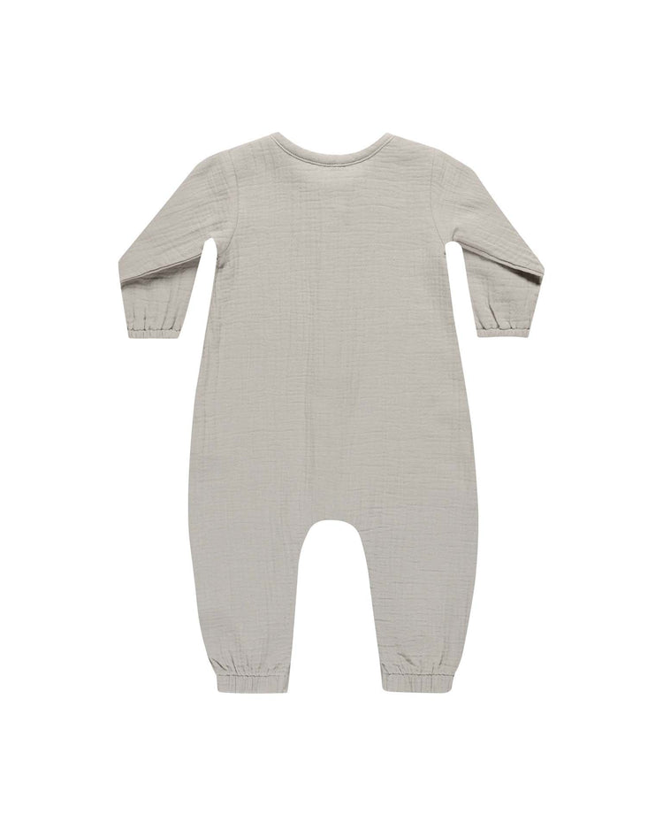 Little quincy mae baby woven jumpsuit in fog