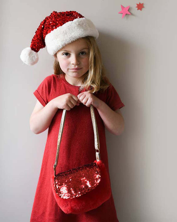 Little rockahula kids accessories sequin velvet santa hat