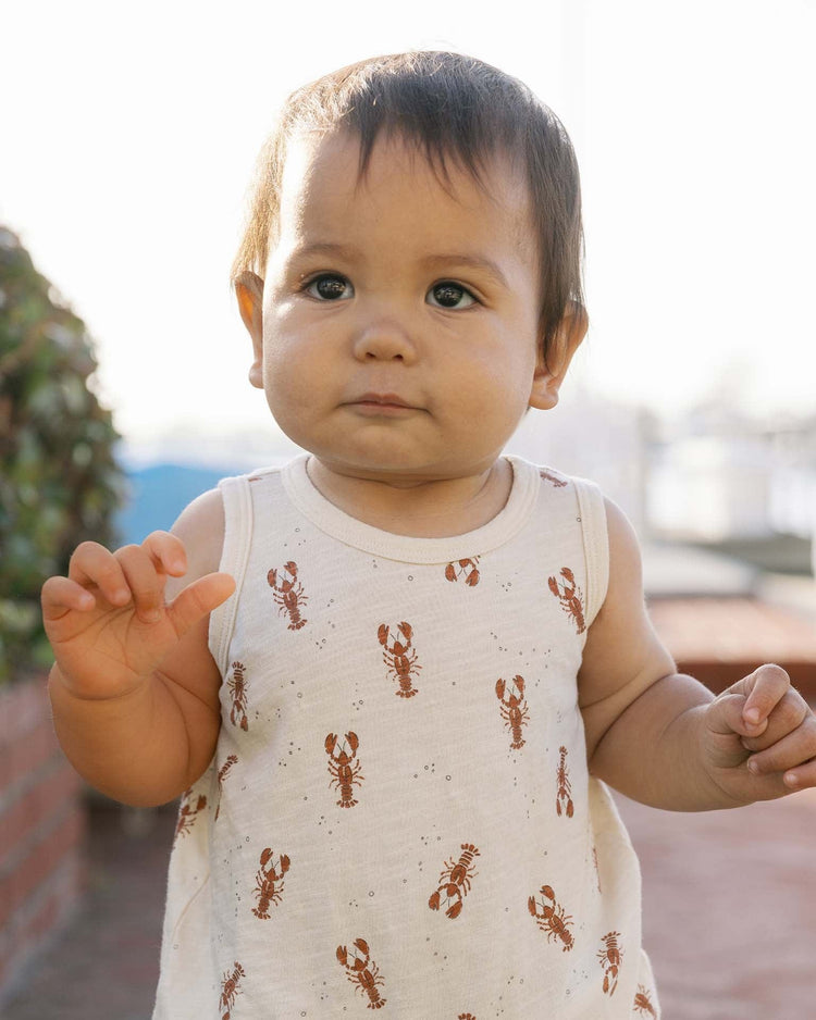 Little rylee + cru baby bubble onesie in lobsters