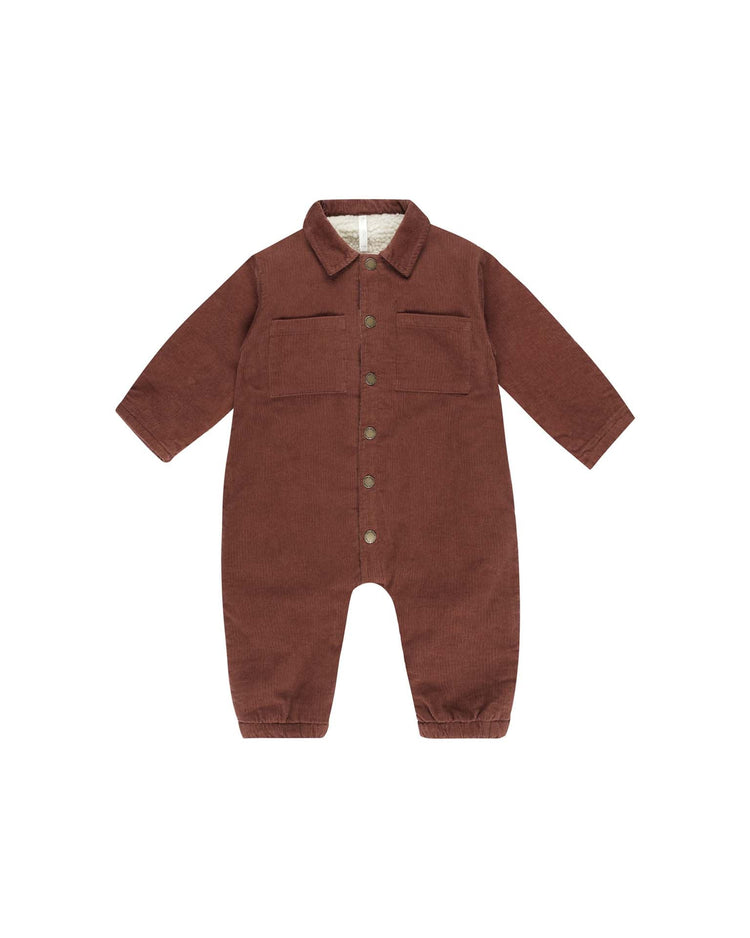 Little rylee + cru kids cord baby jumpsuit in brick