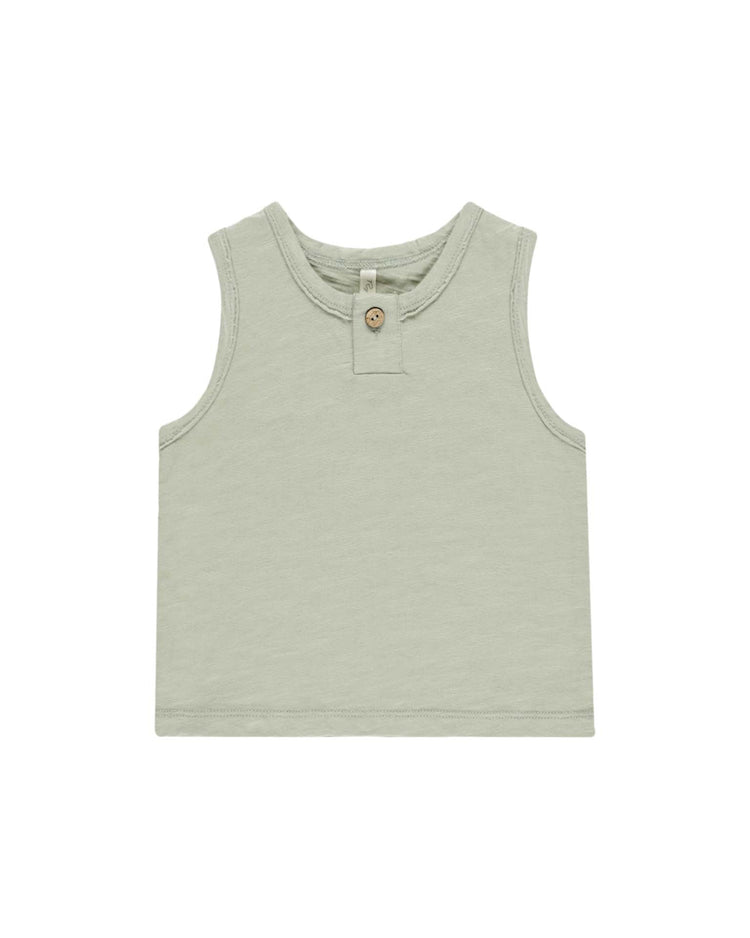 rylee + cru jersey button tank in sage kids Little