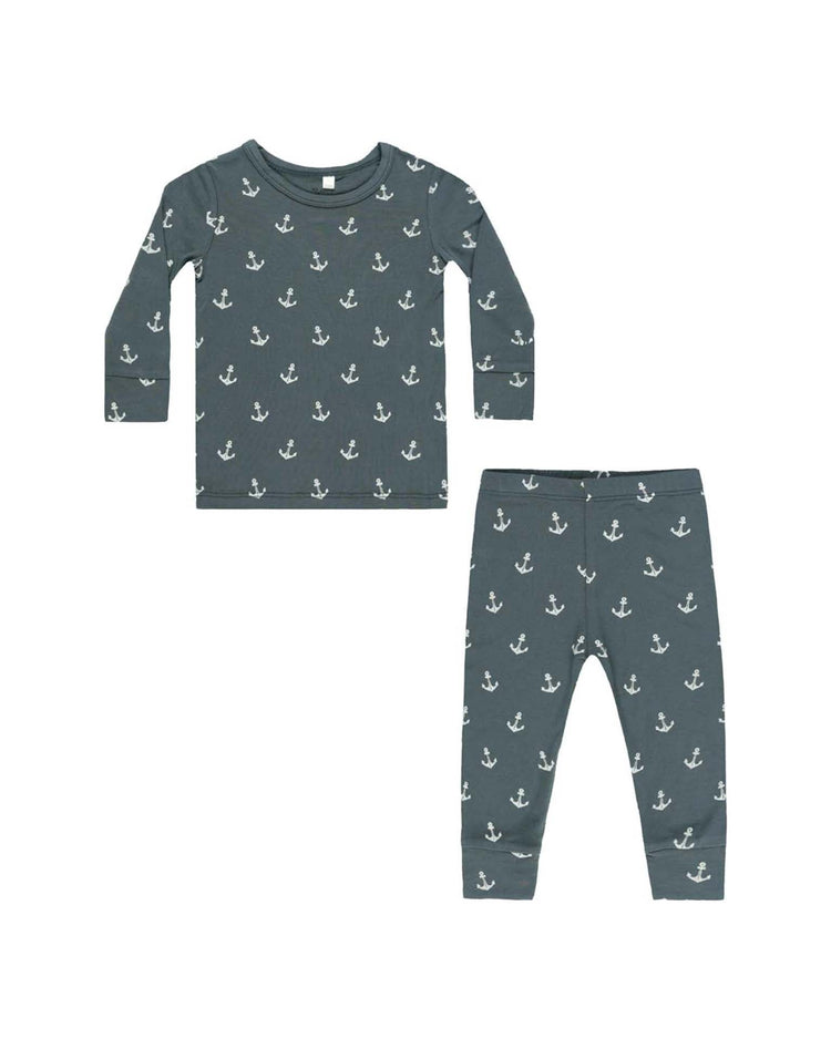 Little rylee + cru baby long sleeve pajamas in anchors