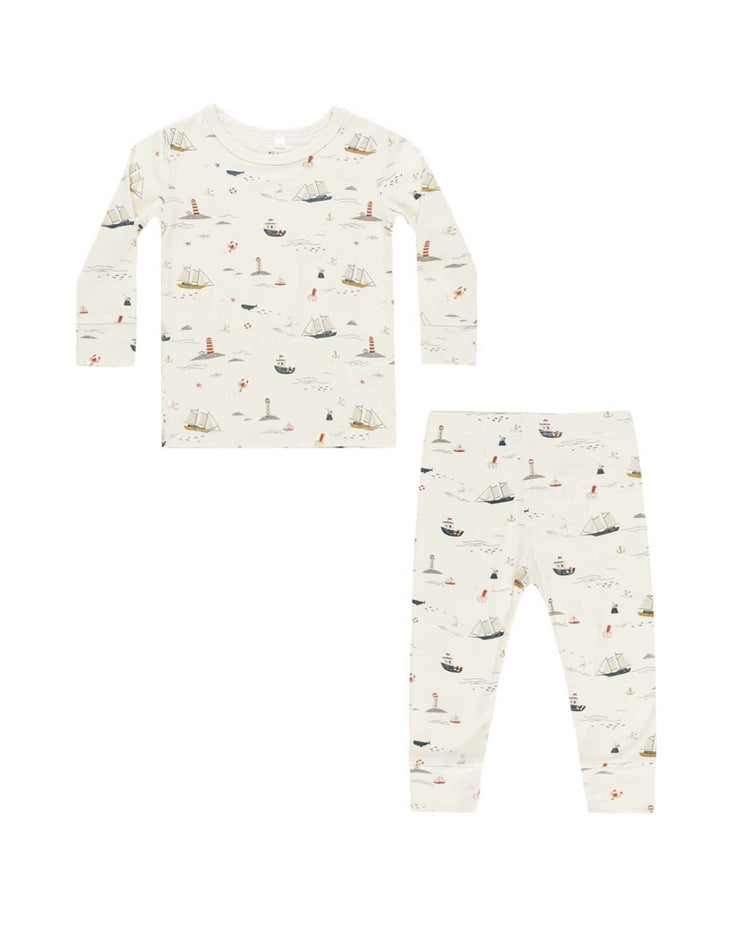 Little rylee + cru baby long sleeve pajamas in nautical